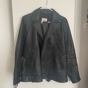 Black Vegan Leather Abercrombie Jacket